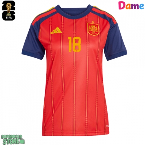 Spanien Martin Zubimendi #18 Replika Hjemmebanetrøje Dame VM 2026 Kortærmet